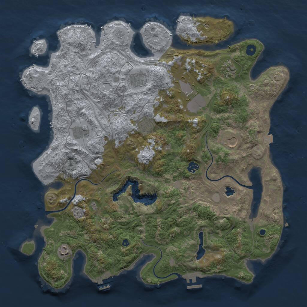 Rust Map: Procedural Map, Size: 4250, Seed: 34268368, 15 Monuments