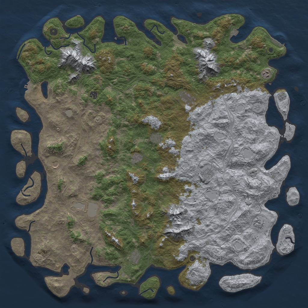 Rust Map: Procedural Map, Size: 6000, Seed: 2089943037, 19 Monuments