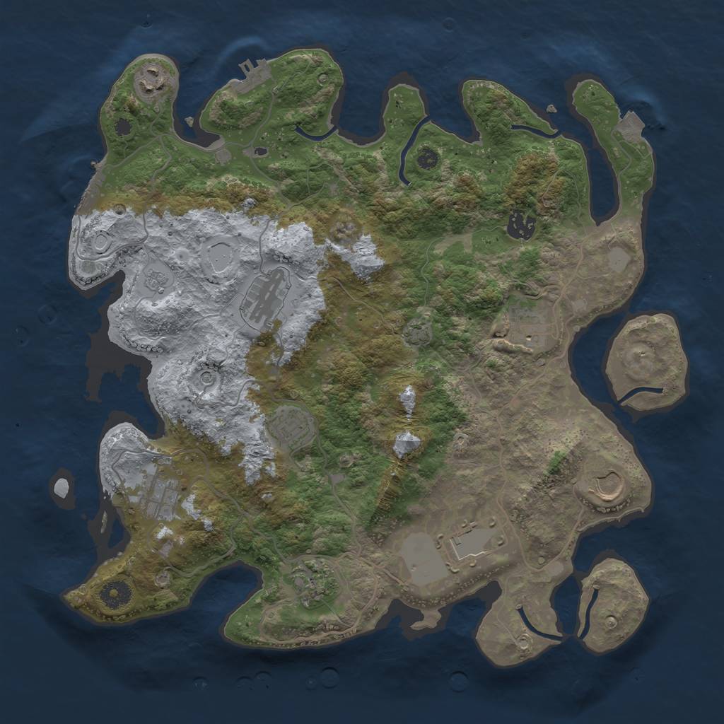 Rust Map: Procedural Map, Size: 3700, Seed: 817939816, 17 Monuments