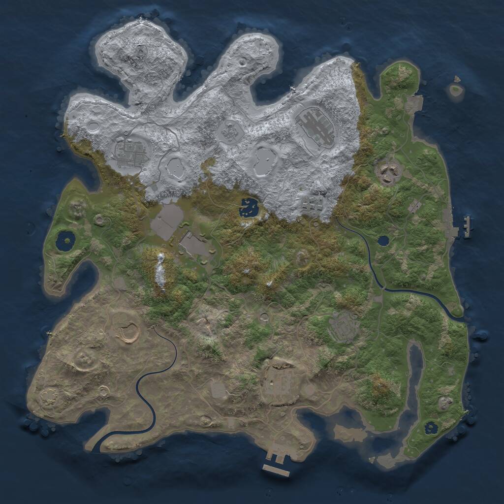 Rust Map: Procedural Map, Size: 3750, Seed: 71477659, 15 Monuments