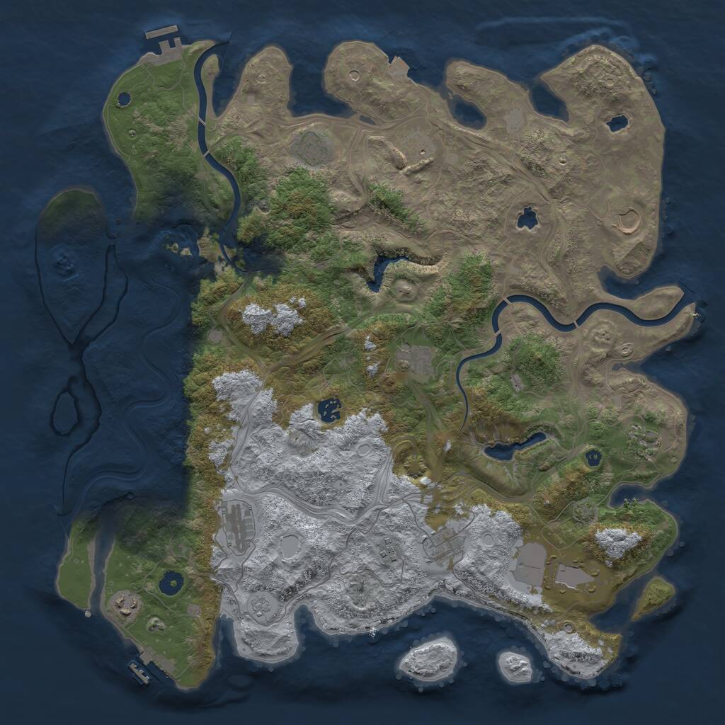 Rust Map: Procedural Map, Size: 4500, Seed: 455086006, 17 Monuments