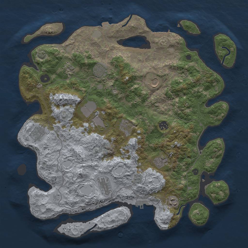 Rust Map: Procedural Map, Size: 4096, Seed: 267672325, 19 Monuments