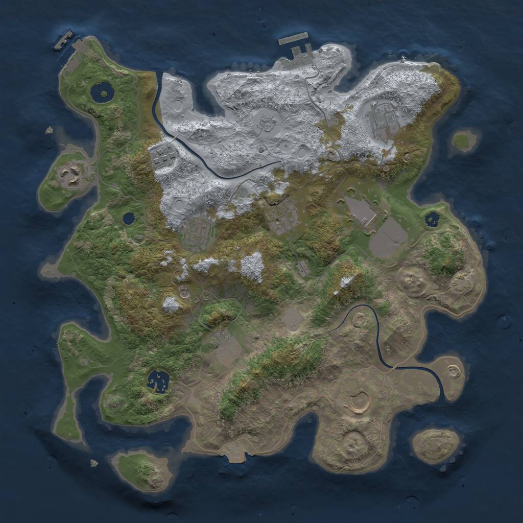 Rust Map: Procedural Map, Size: 3500, Seed: 239675932, 15 Monuments