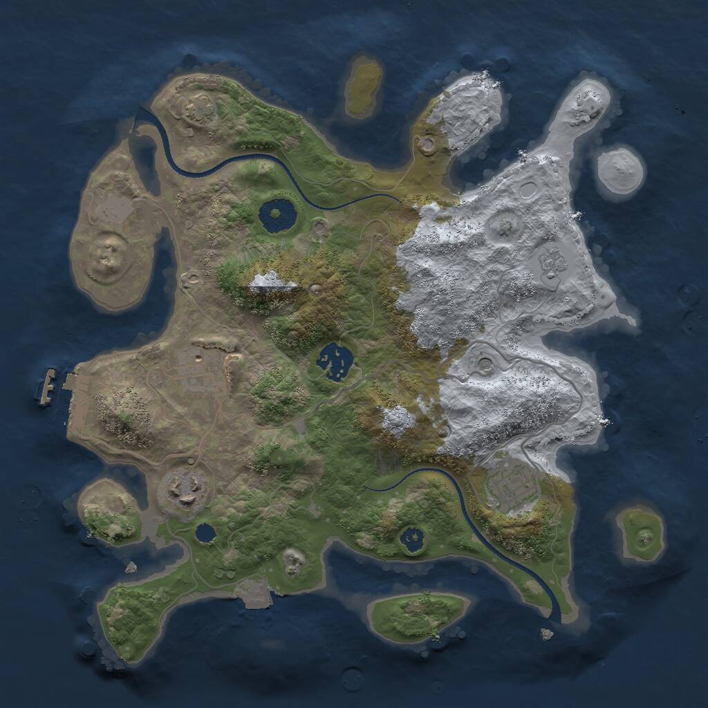 Rust Map: Procedural Map, Size: 3000, Seed: 1863754, 9 Monuments