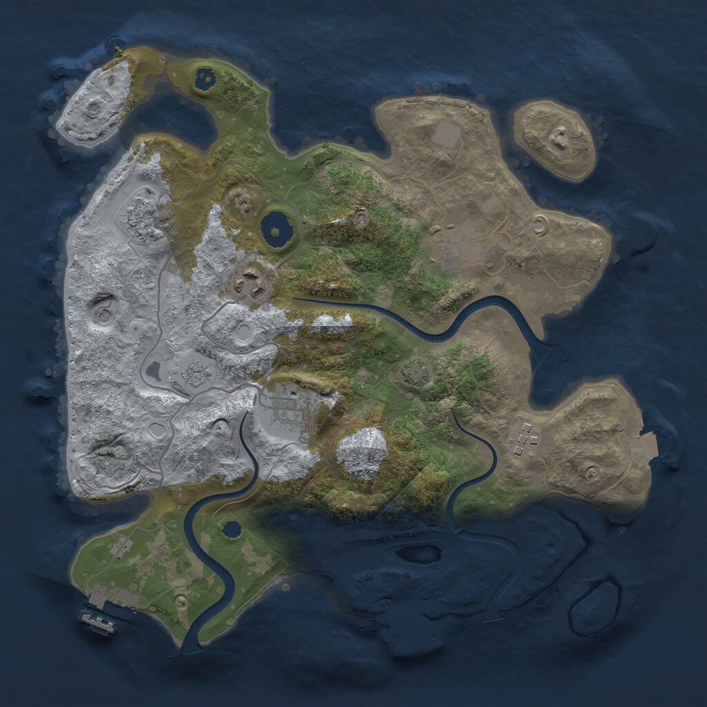 Rust Map: Procedural Map, Size: 3200, Seed: 46114, 11 Monuments