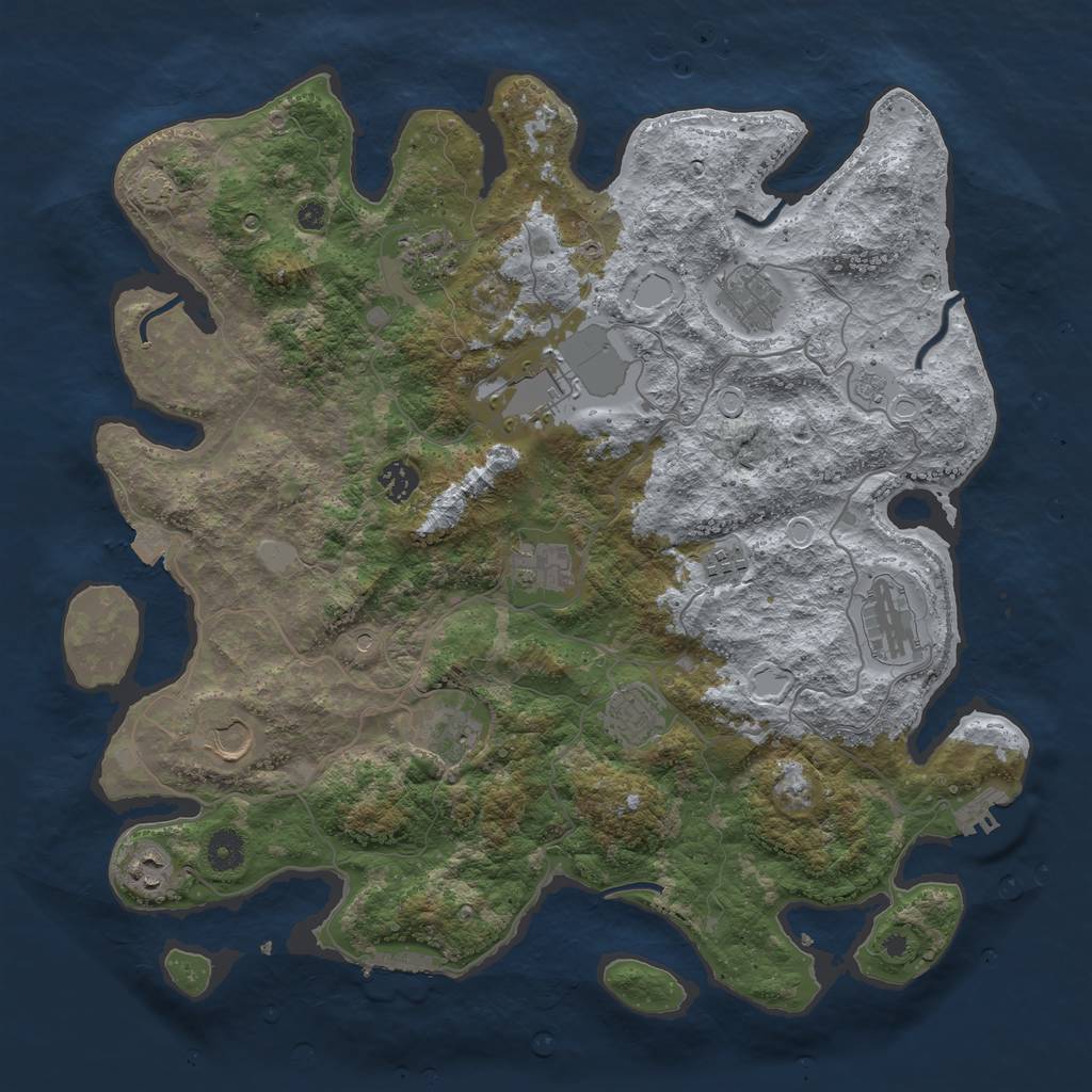 Rust Map: Procedural Map, Size: 4100, Seed: 16119327, 19 Monuments