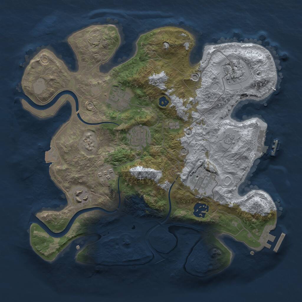Rust Map: Procedural Map, Size: 3000, Seed: 61805914, 13 Monuments