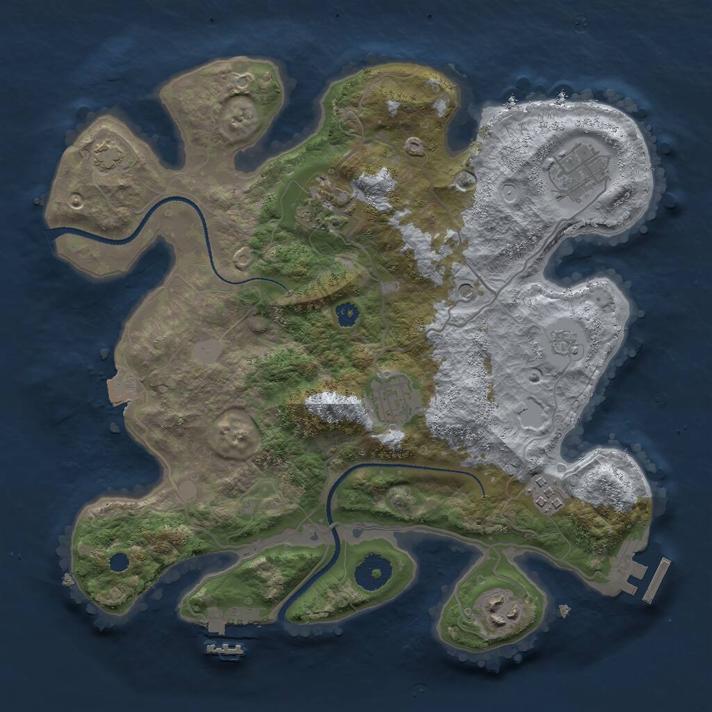 Rust Map: Procedural Map, Size: 3000, Seed: 61805914, 11 Monuments