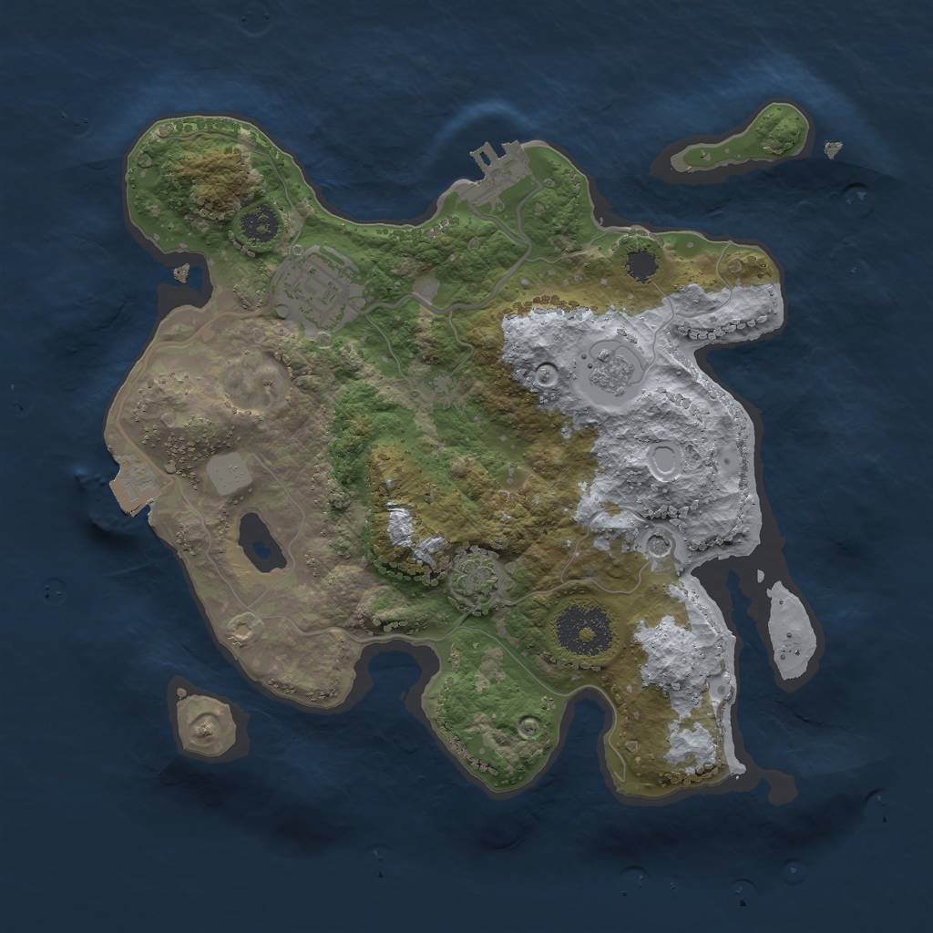 Rust Map: Procedural Map, Size: 2600, Seed: 136880, 8 Monuments