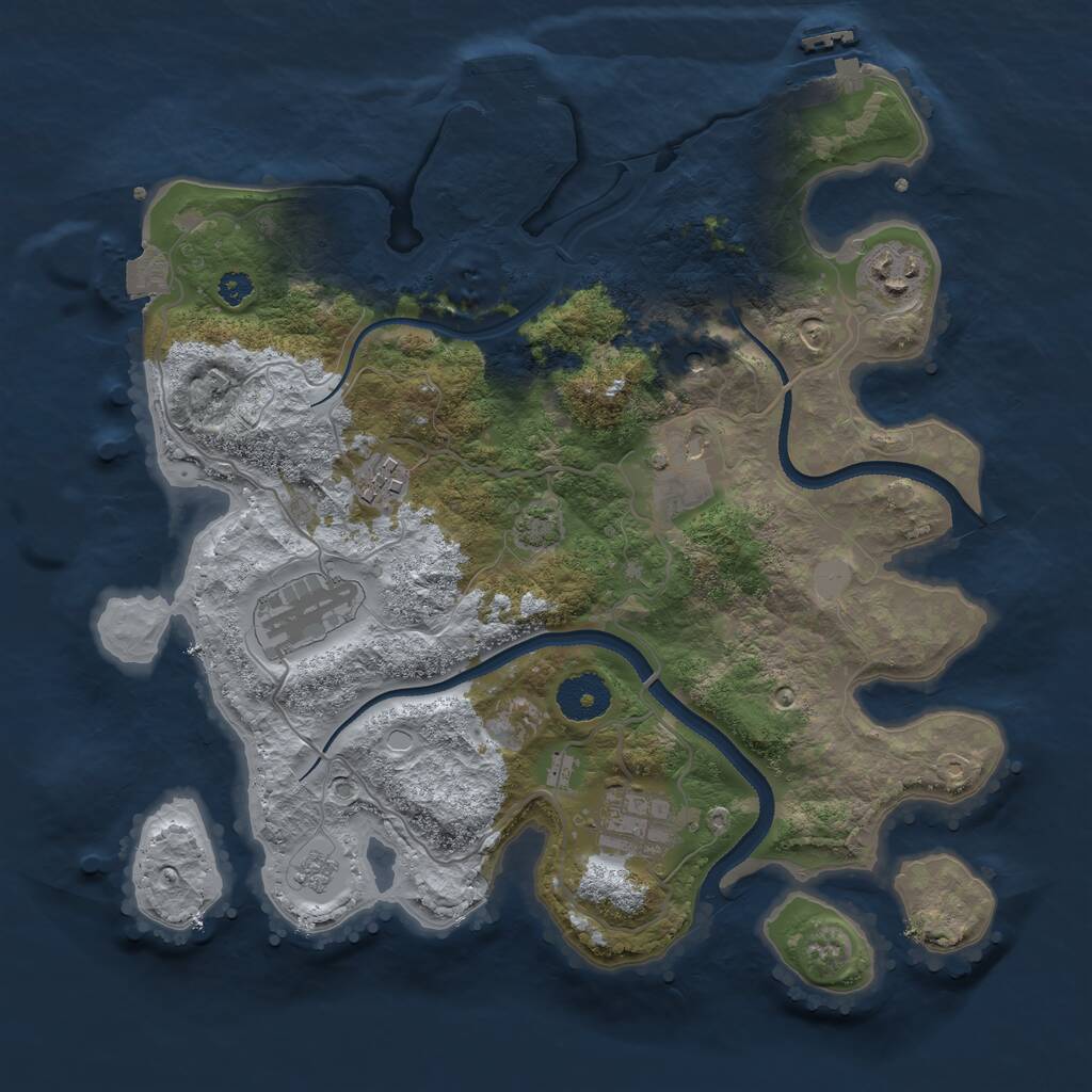 Rust Map: Procedural Map, Size: 3250, Seed: 1422057434, 11 Monuments