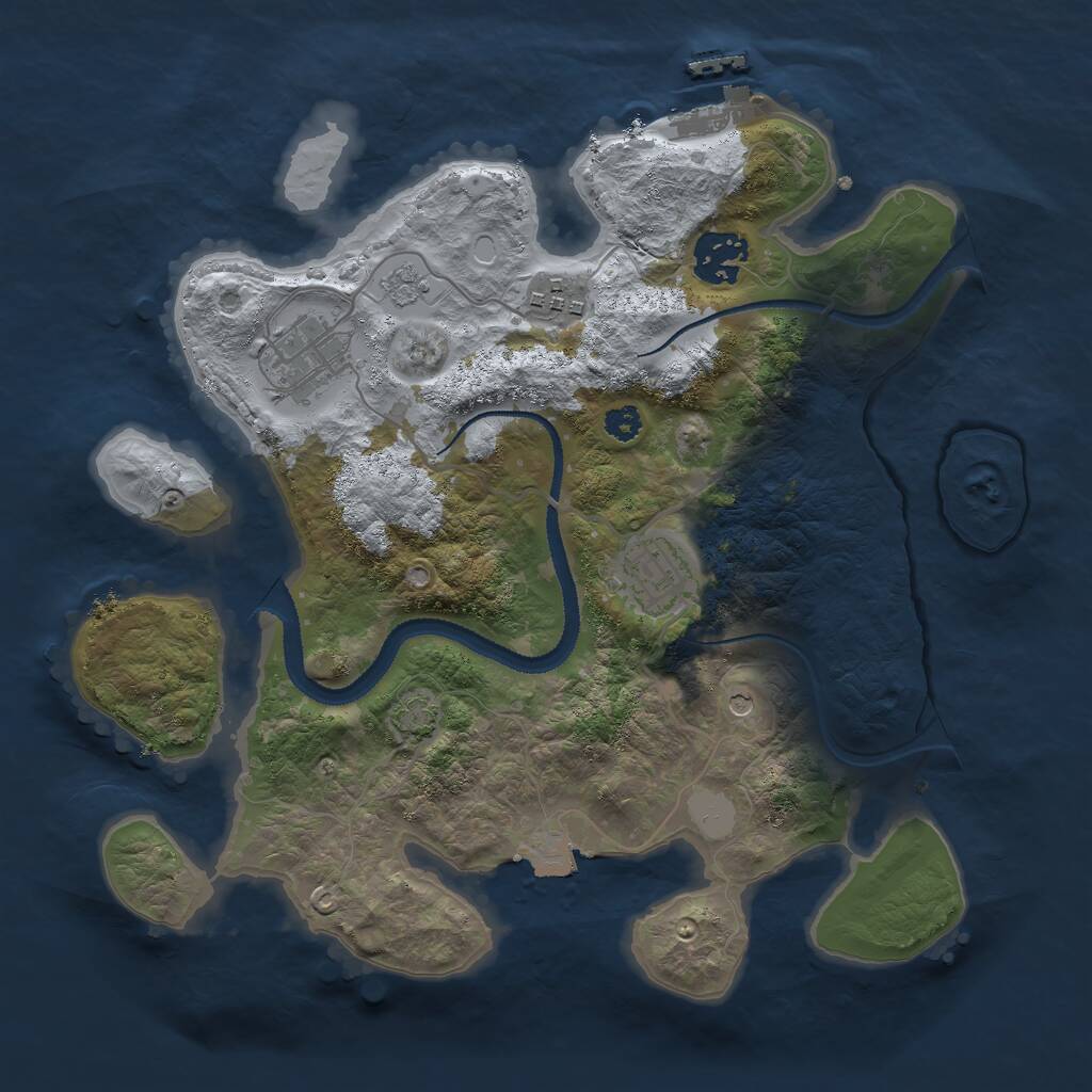 Rust Map: Procedural Map, Size: 3000, Seed: 111869958, 9 Monuments