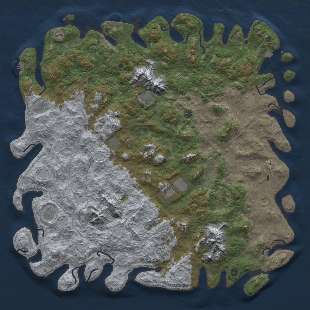 Rust Map: Procedural Map, Size: 6000, Seed: 78861394, 19 Monuments