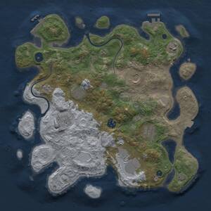 Thumbnail Rust Map: Procedural Map, Size: 3500, Seed: 1575071076, 14 Monuments