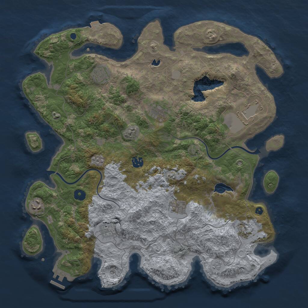 Rust Map: Procedural Map, Size: 4000, Seed: 26230, 14 Monuments