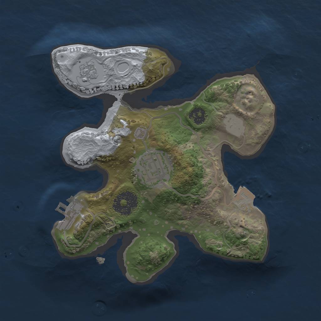 Rust Map: Procedural Map, Size: 2000, Seed: 42069247, 6 Monuments