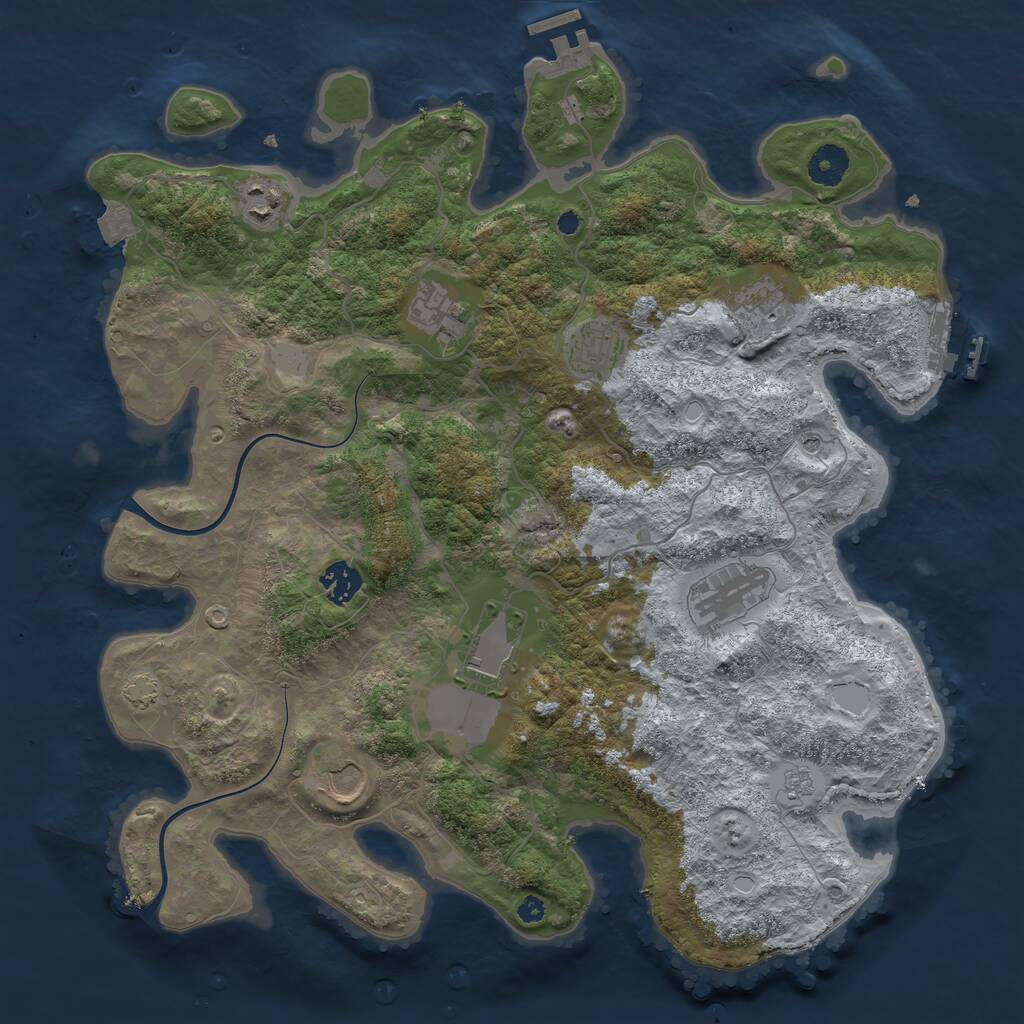 Rust Map: Procedural Map, Size: 3800, Seed: 1669575642, 14 Monuments