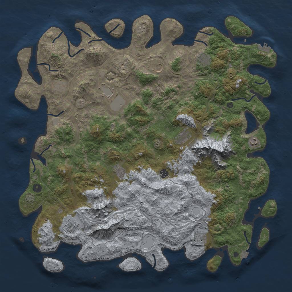 Rust Map: Procedural Map, Size: 5000, Seed: 577168810, 18 Monuments
