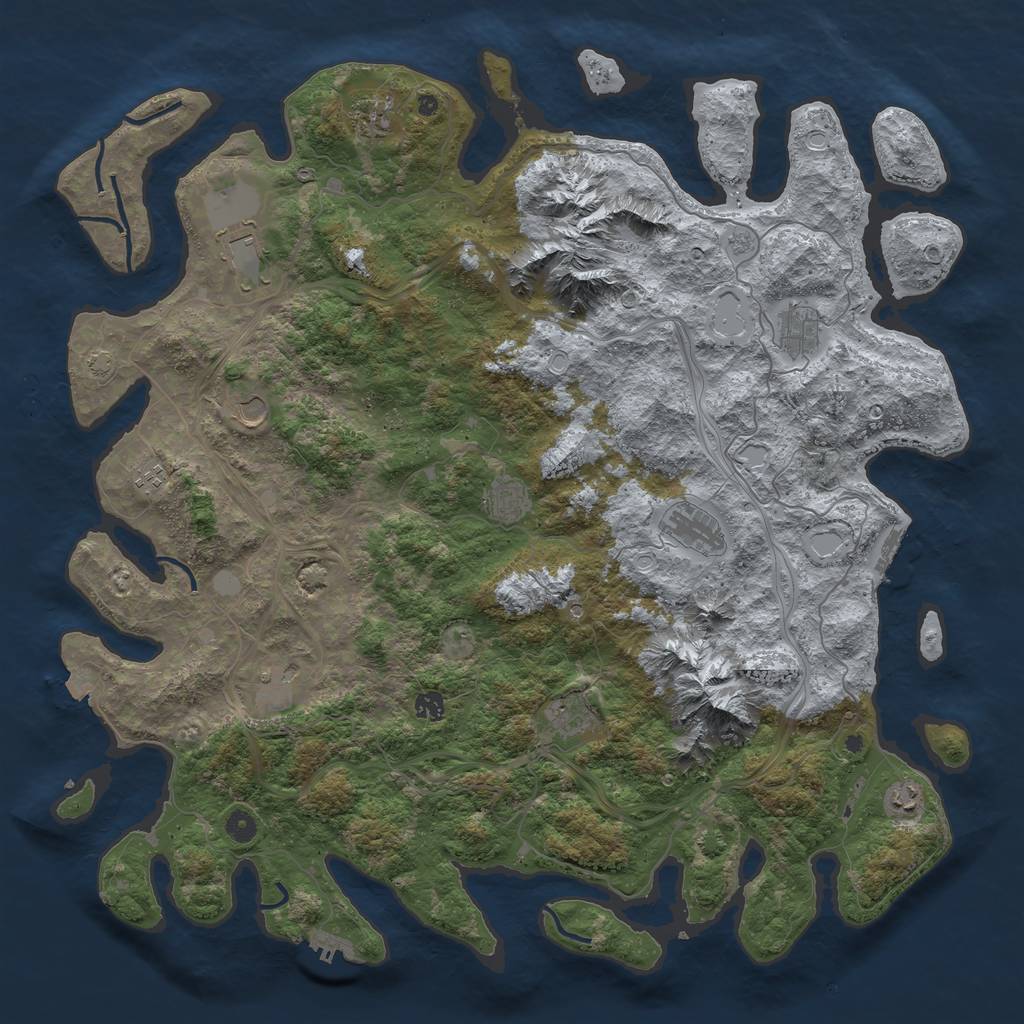 Rust Map: Procedural Map, Size: 5000, Seed: 17762070, 19 Monuments