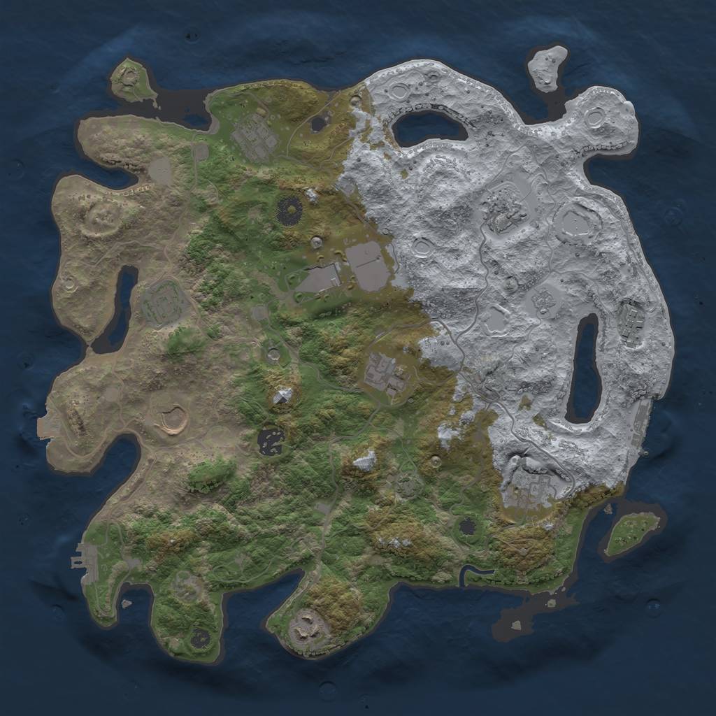 Rust Map: Procedural Map, Size: 3750, Seed: 96926919, 18 Monuments
