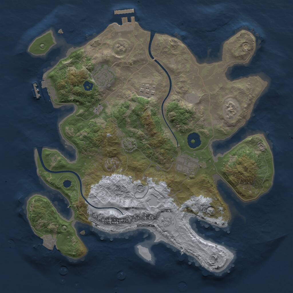 Rust Map: Procedural Map, Size: 3000, Seed: 6802579, 9 Monuments
