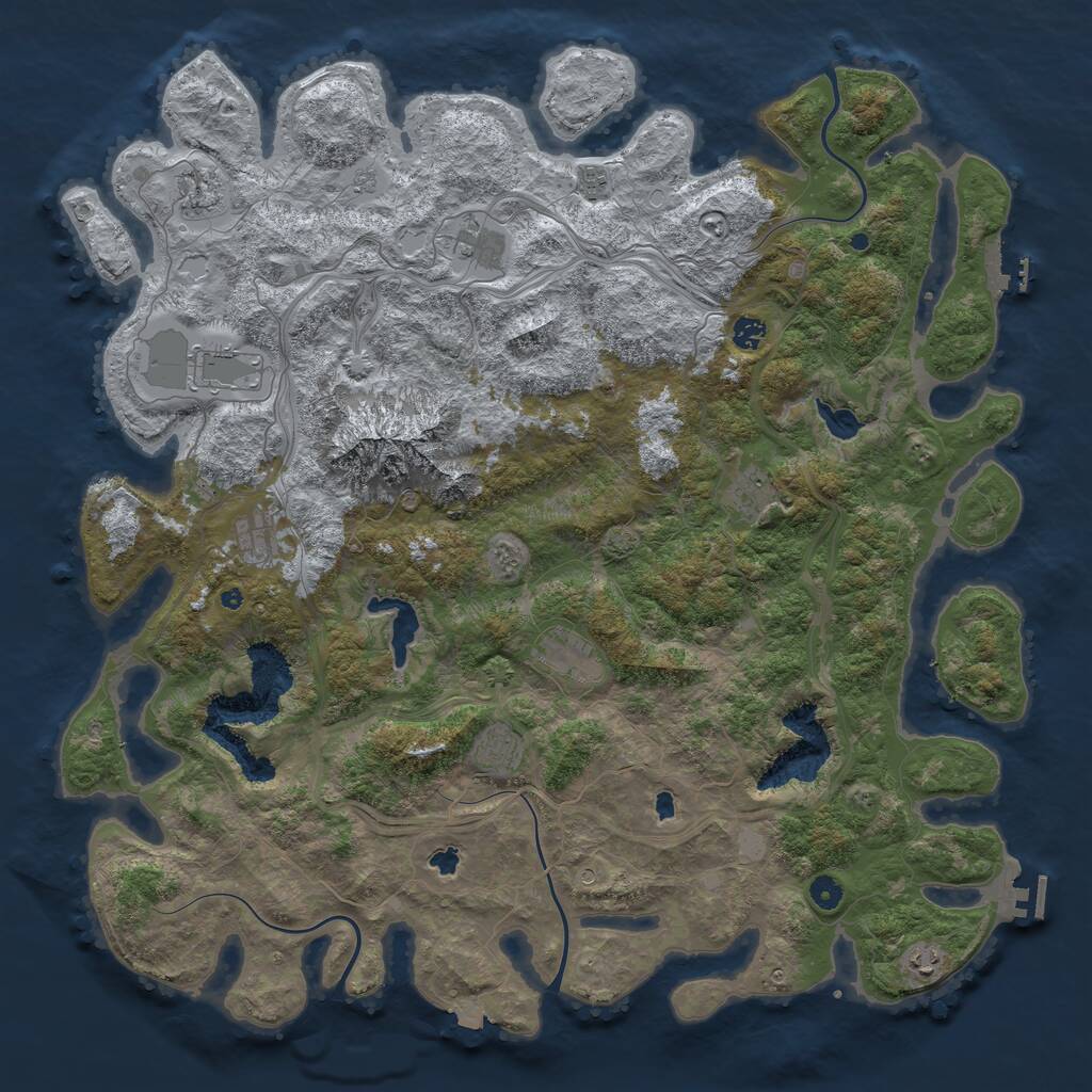 Rust Map: Procedural Map, Size: 5000, Seed: 775597681, 16 Monuments