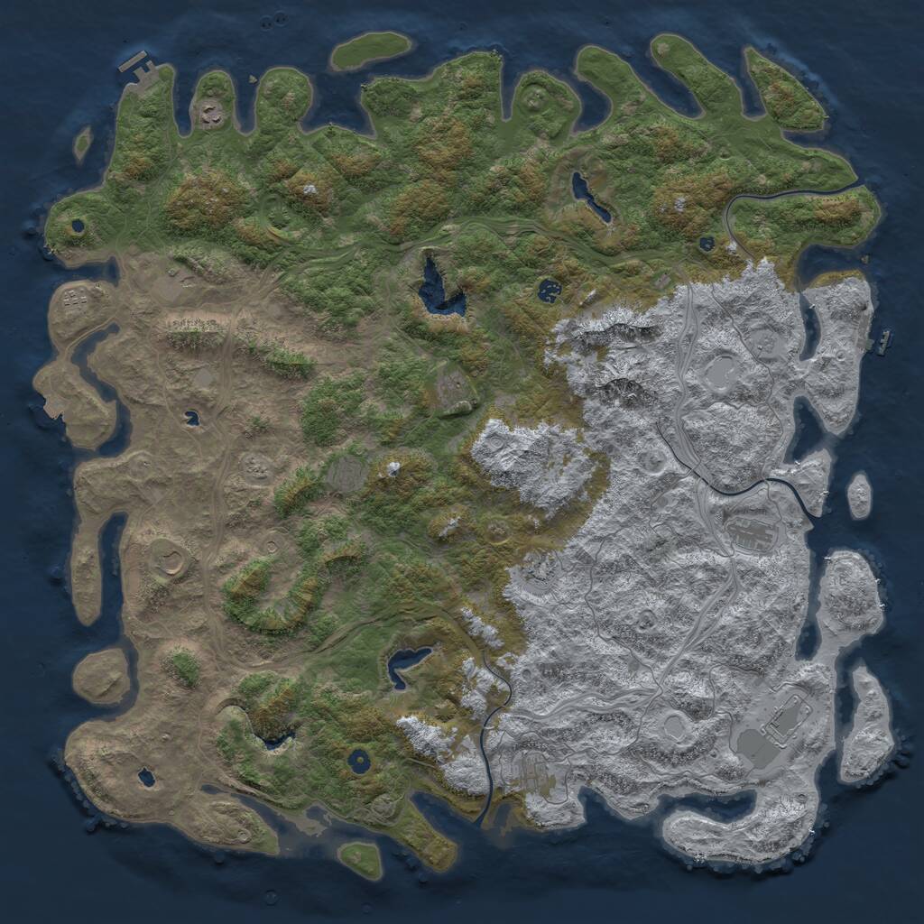 Rust Map: Procedural Map, Size: 6000, Seed: 88869888, 17 Monuments