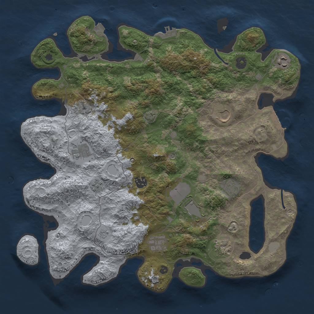 Rust Map: Procedural Map, Size: 3900, Seed: 13089436, 17 Monuments
