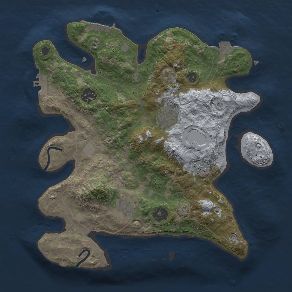 Rust Map: Procedural Map, Size: 3000, Seed: 22986, 11 Monuments
