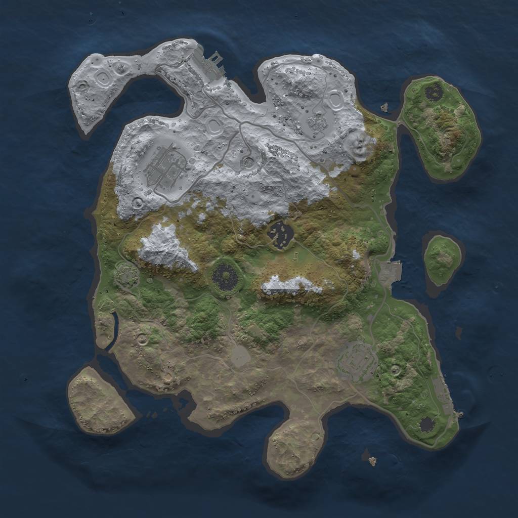 Rust Map: Procedural Map, Size: 3000, Seed: 24045, 11 Monuments