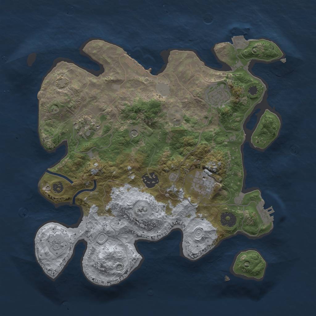 Rust Map: Procedural Map, Size: 3000, Seed: 1598874249, 12 Monuments