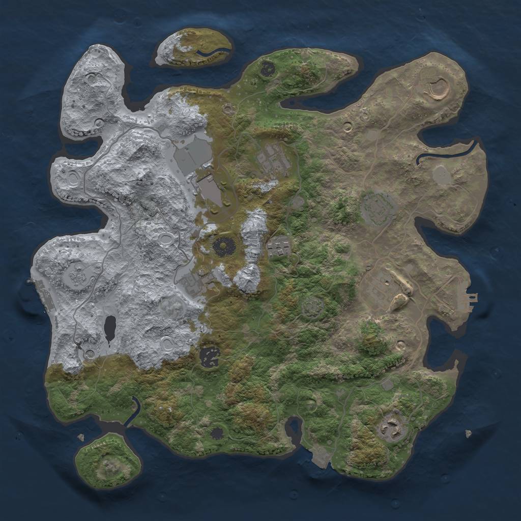Rust Map: Procedural Map, Size: 3600, Seed: 85075348, 17 Monuments