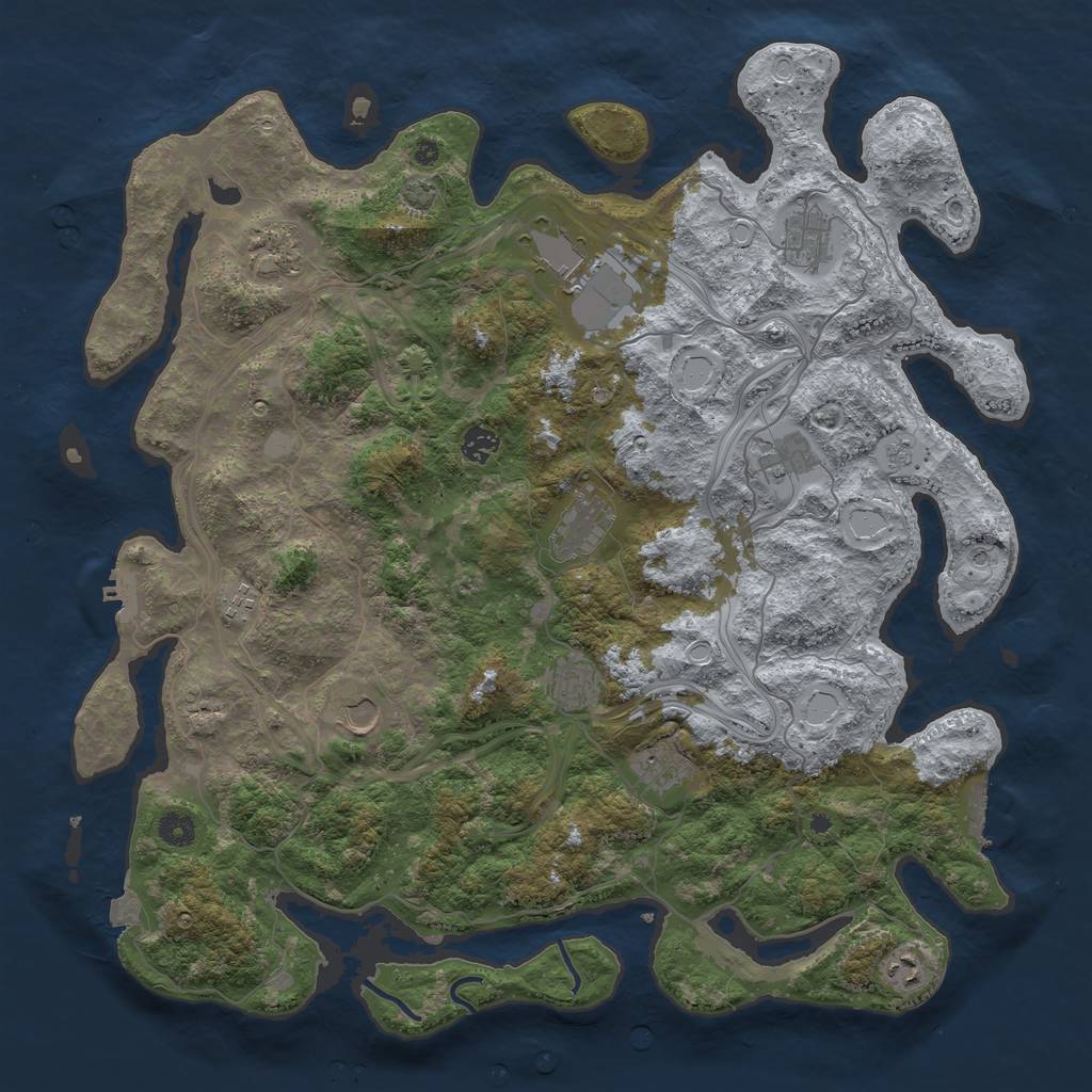 Rust Map: Procedural Map, Size: 4500, Seed: 226301275, 19 Monuments