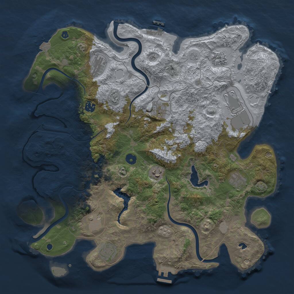 Rust Map: Procedural Map, Size: 4100, Seed: 30258194, 16 Monuments