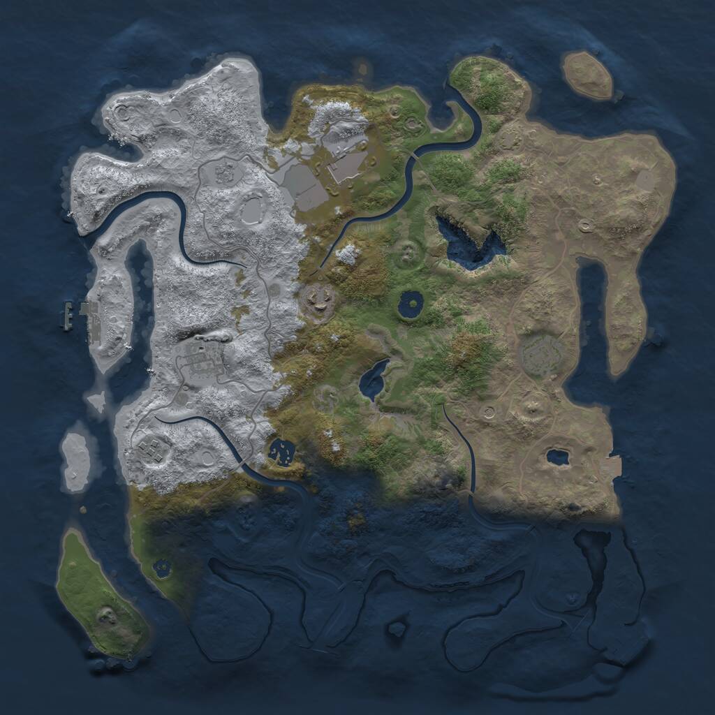 Rust Map: Procedural Map, Size: 4000, Seed: 515900616, 12 Monuments