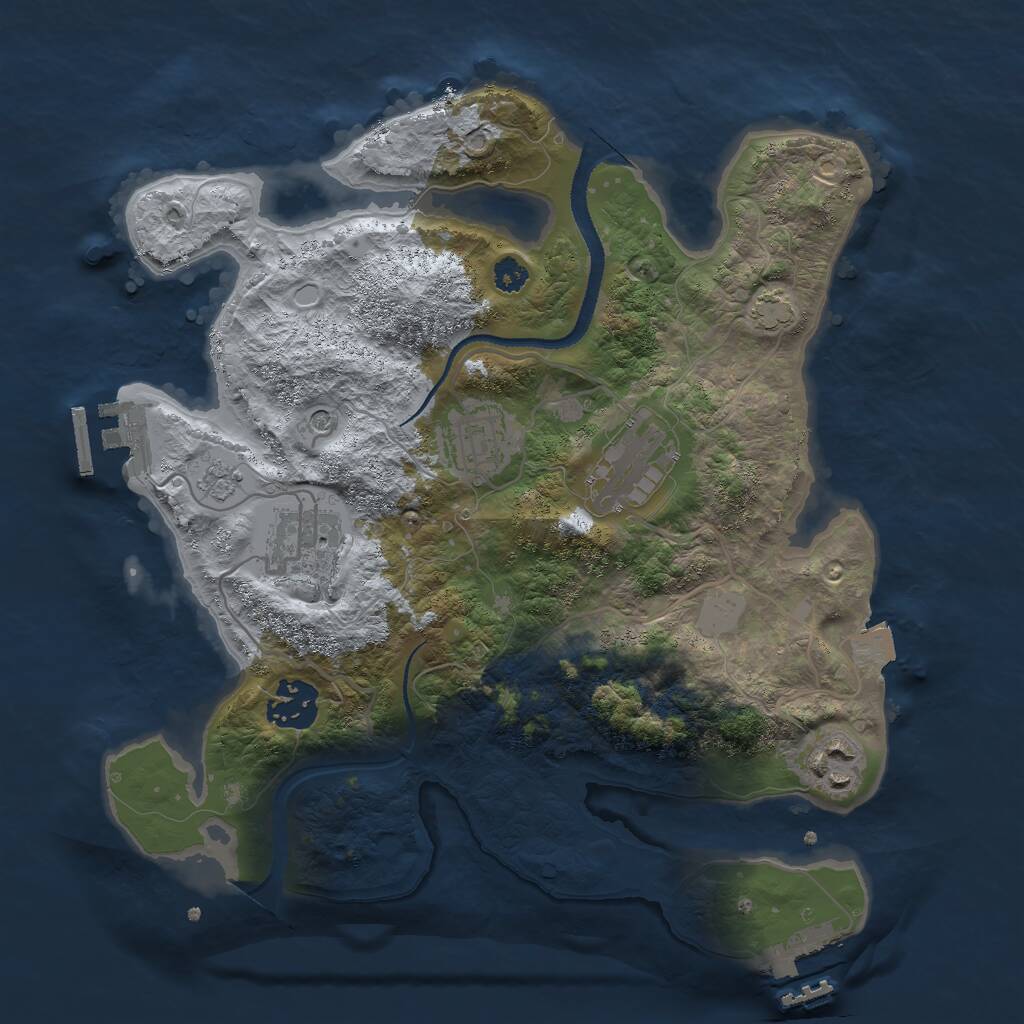 Rust Map: Procedural Map, Size: 3000, Seed: 9638, 11 Monuments