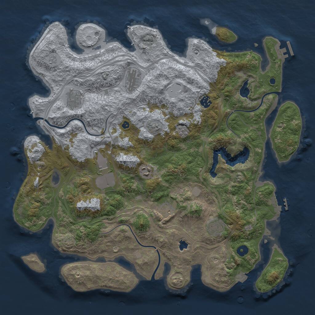 Rust Map: Procedural Map, Size: 4250, Seed: 6569, 14 Monuments