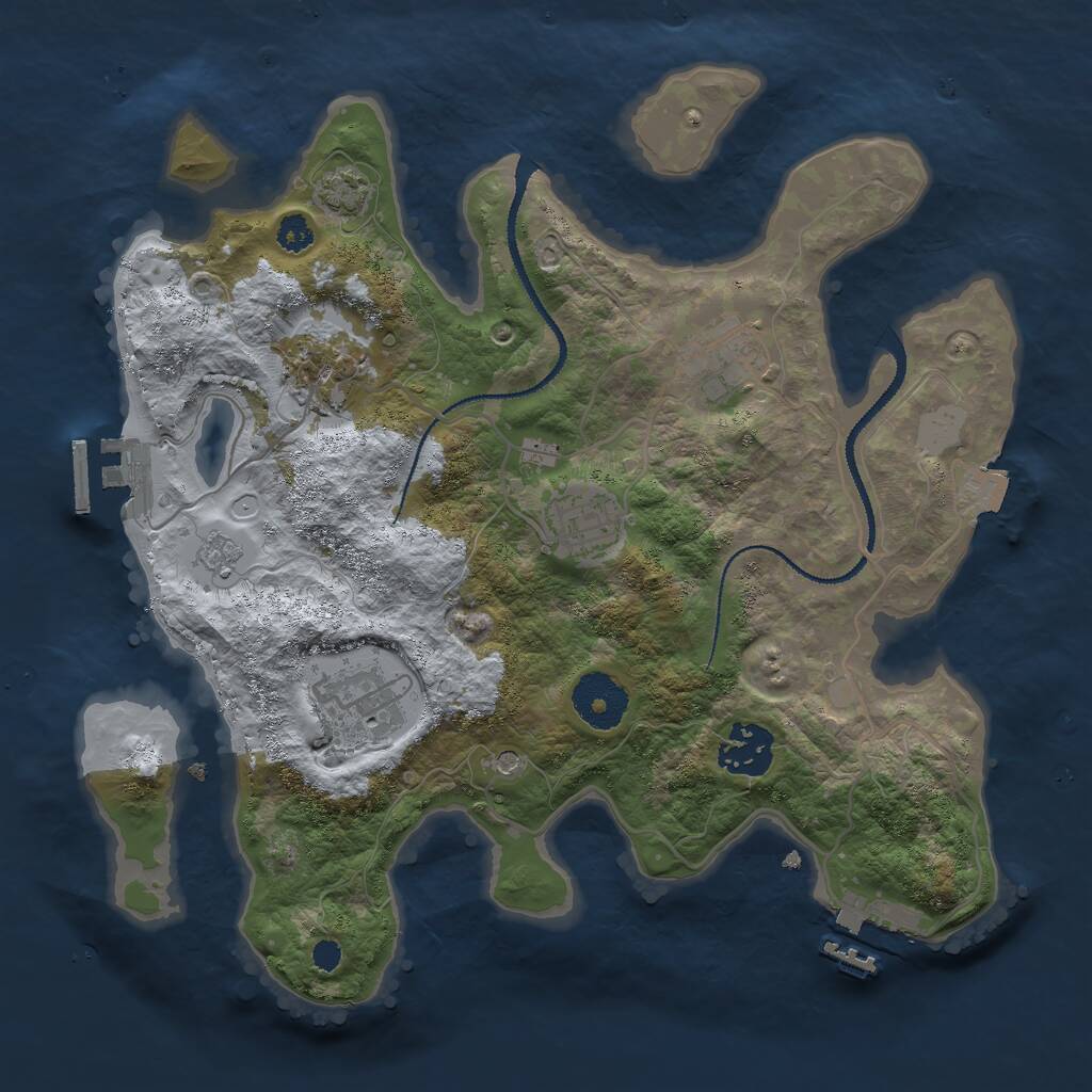 Rust Map: Procedural Map, Size: 3000, Seed: 27289, 11 Monuments