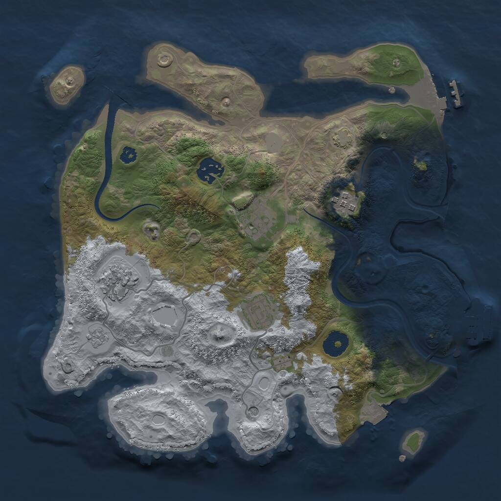 Rust Map: Procedural Map, Size: 3000, Seed: 410527668, 11 Monuments