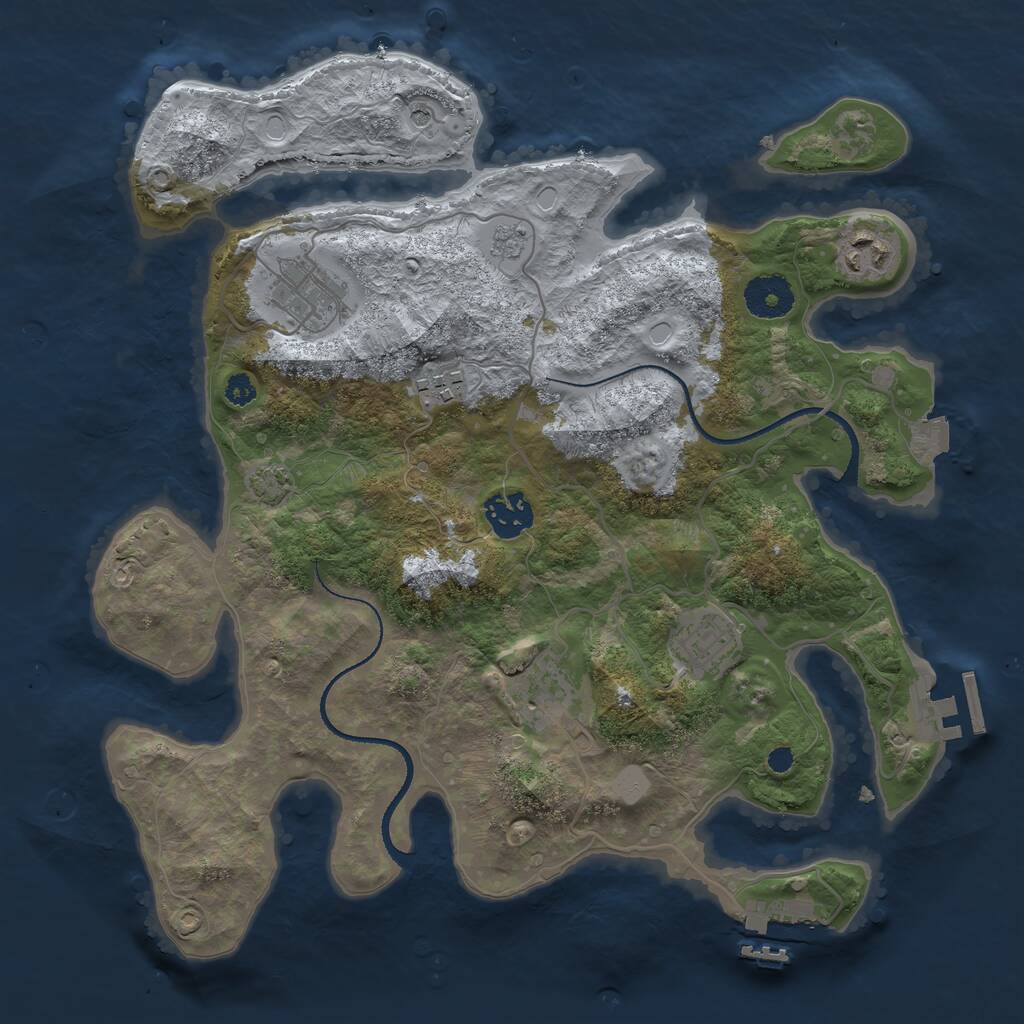 Rust Map: Procedural Map, Size: 3300, Seed: 1564846714, 12 Monuments