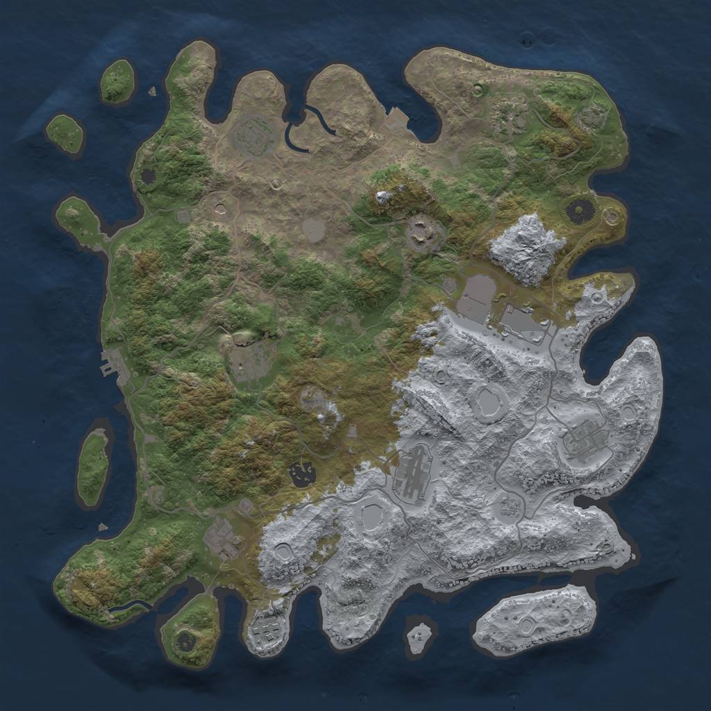 Rust Map: Procedural Map, Size: 4000, Seed: 1586159808, 17 Monuments