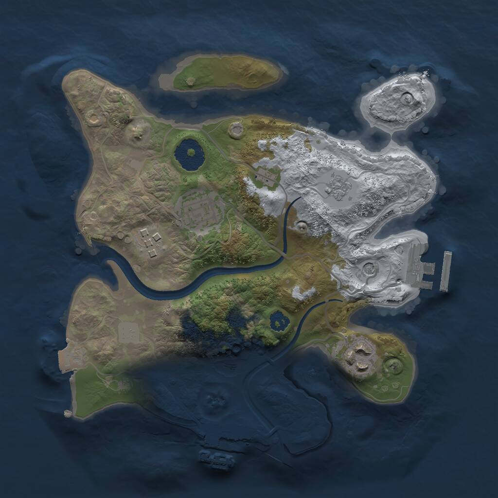 Rust Map: Procedural Map, Size: 2500, Seed: 691420, 8 Monuments