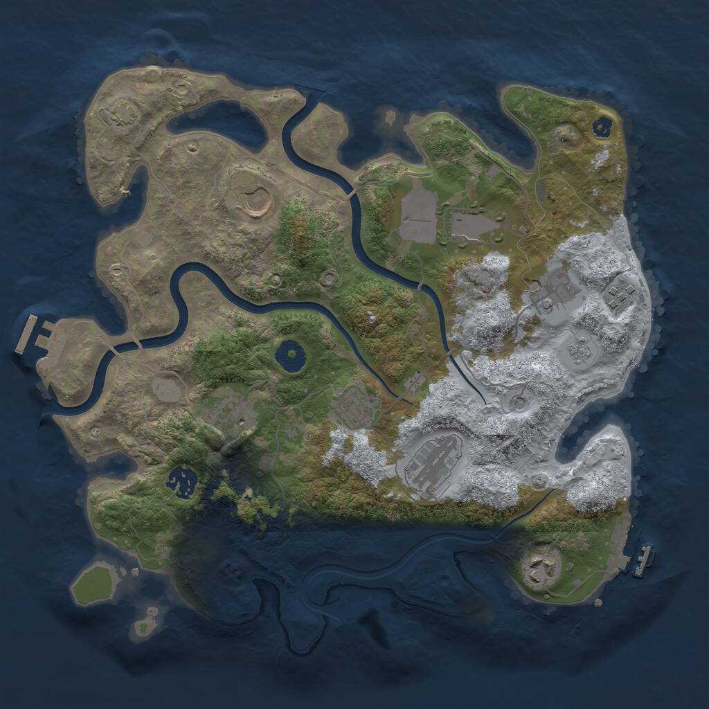 Rust Map: Procedural Map, Size: 3500, Seed: 590937, 15 Monuments