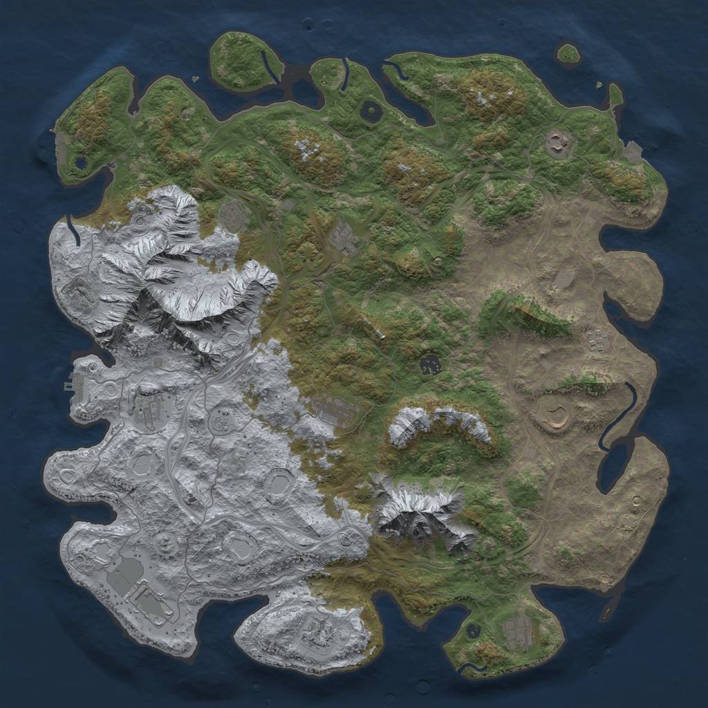 Rust Map: Procedural Map, Size: 5000, Seed: 1192111742, 19 Monuments