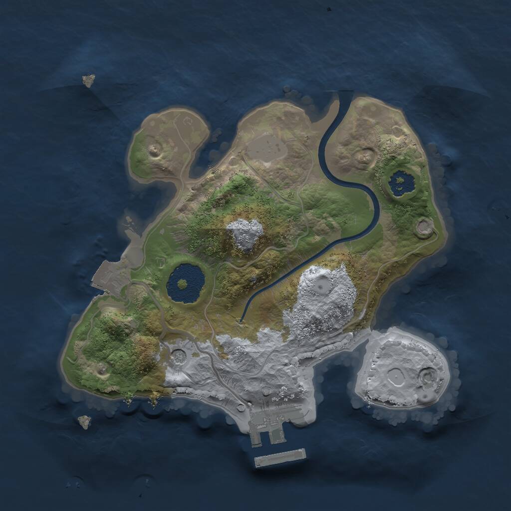 Rust Map: Procedural Map, Size: 2000, Seed: 215468362, 3 Monuments