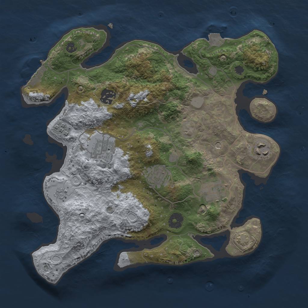 Rust Map: Procedural Map, Size: 3000, Seed: 5934162, 13 Monuments