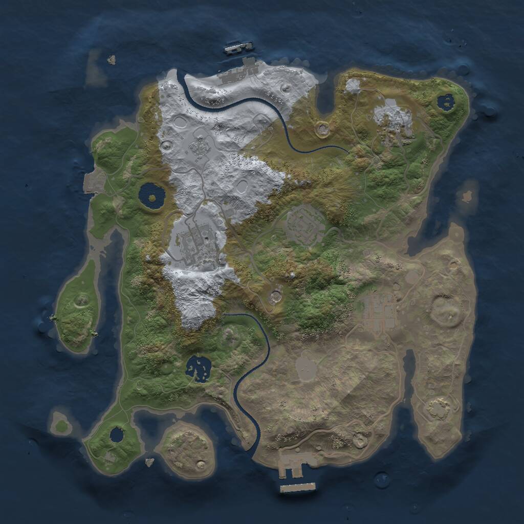 Rust Map: Procedural Map, Size: 3000, Seed: 3213, 11 Monuments