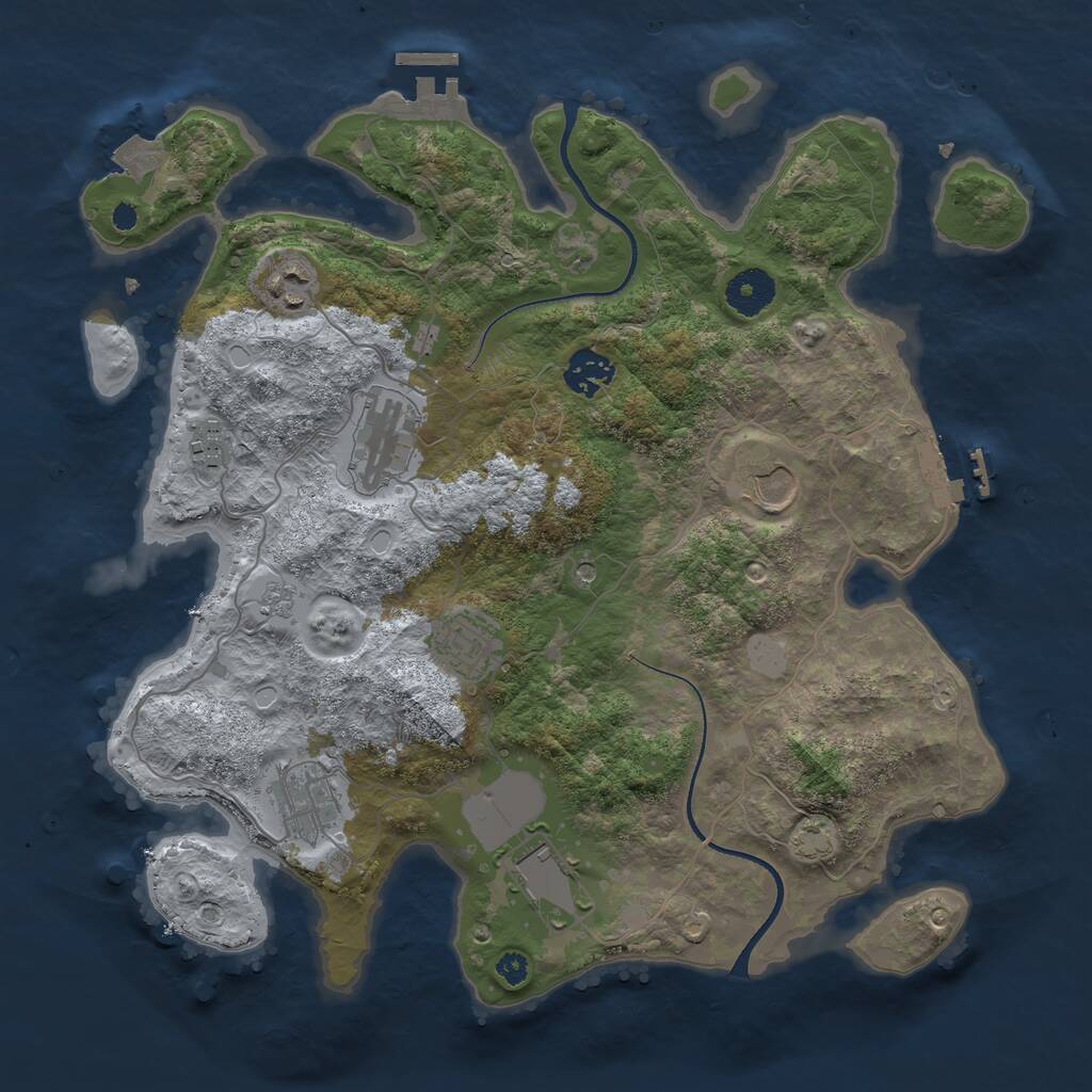 Rust Map: Procedural Map, Size: 3500, Seed: 1746715118, 14 Monuments