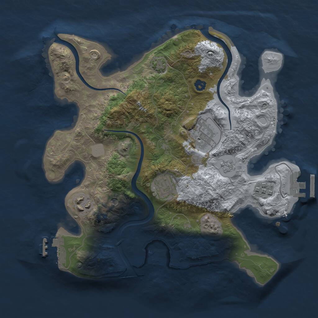 Rust Map: Procedural Map, Size: 2750, Seed: 1113863306, 10 Monuments