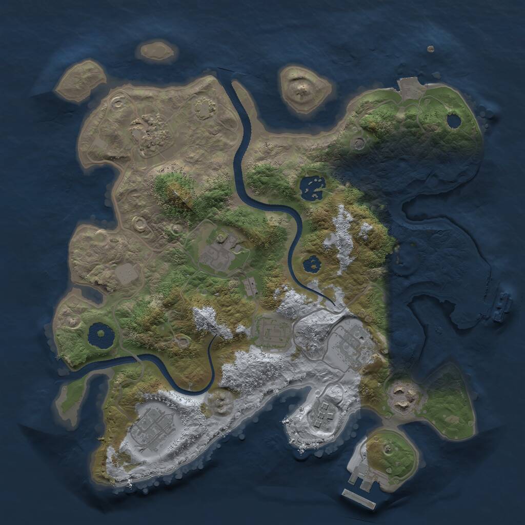 Rust Map: Procedural Map, Size: 3000, Seed: 1027946, 13 Monuments