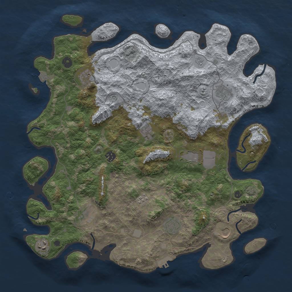 Rust Map: Procedural Map, Size: 4214, Seed: 13825, 17 Monuments